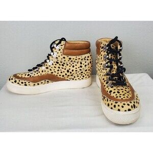 Dolce Vita Women's Size 8.5 Cow Fur Animal Print High Top Sneakers Boots Booties